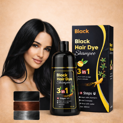 Velvet Black™ – Champú negro, restaura y tiñe el cabello al instante.