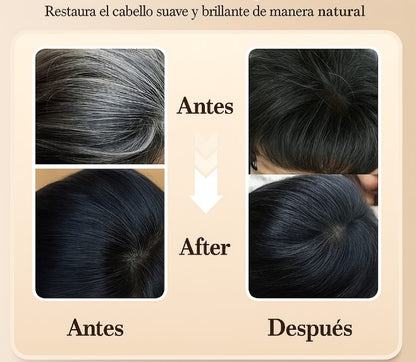 Velvet Black™ – Champú negro, restaura y tiñe el cabello al instante.