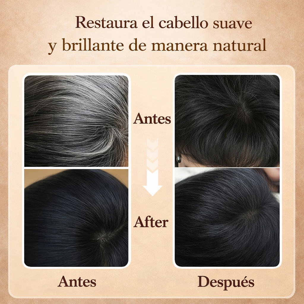 Velvet Black™ – Champú negro, restaura y tiñe el cabello al instante.